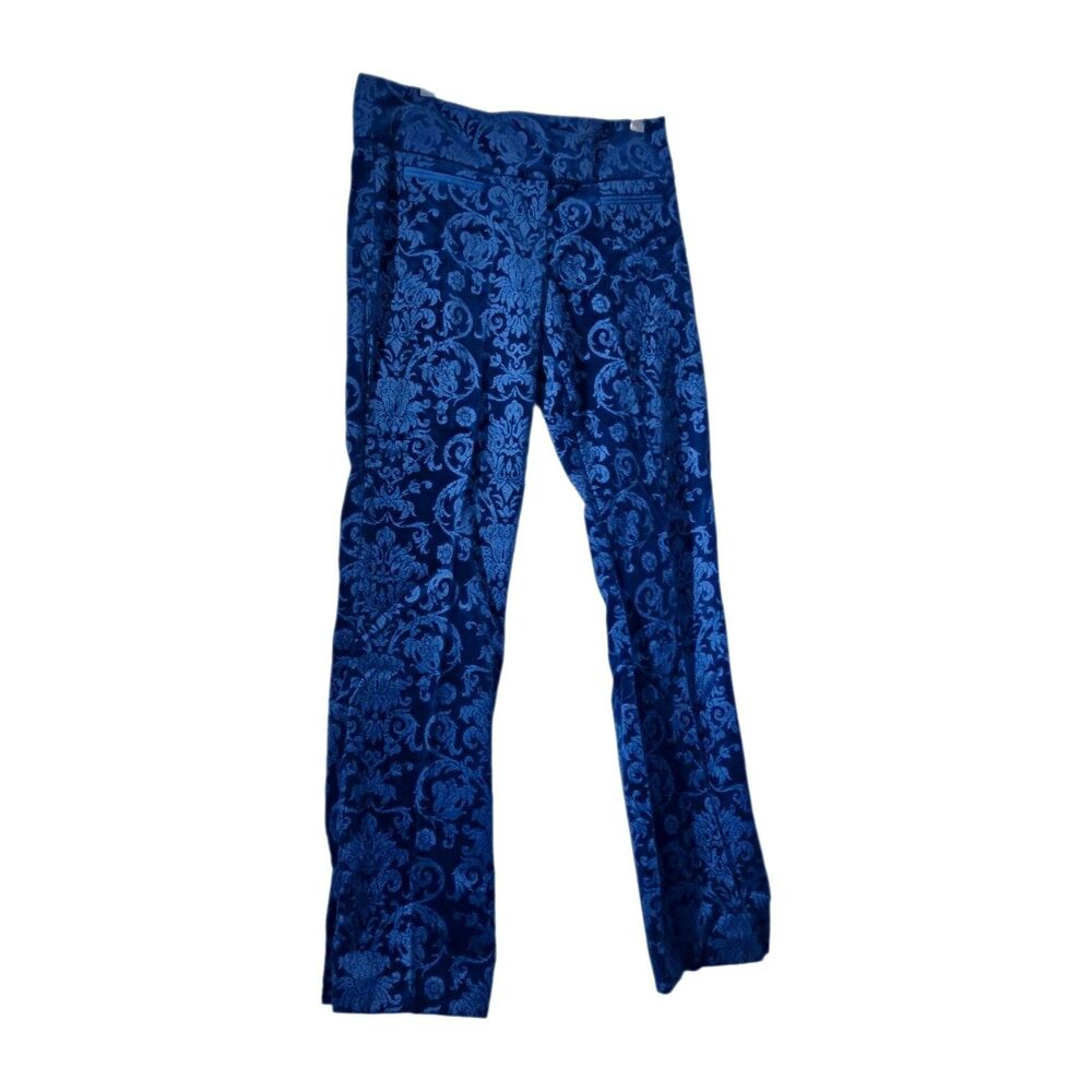 Vintage CACHÉ Blue Velvet Damask Flare Pants  Y2K-Size 8